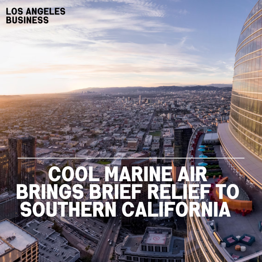 Swirling breezes helped push a layer of cool ocean air across much of Southern California on Saturday, providing a slight rest from a blistering heat wave that has created treacherous fire conditions across the state.